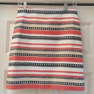 LOFT 100% Cotton Jacquard Fully Lined Mini Skirt